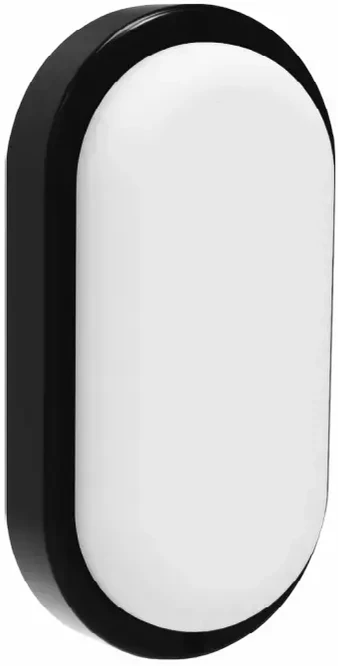 Sieninis šviestuvas Riga oval LED šviestuvas 12W 4000K IP65 Eurolight Juodas