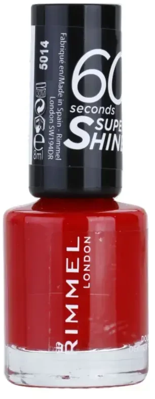 Rimmel London 60 Seconds Super Shine Nagų lakas Moterims 8 ml, 310 Double Decker Red
