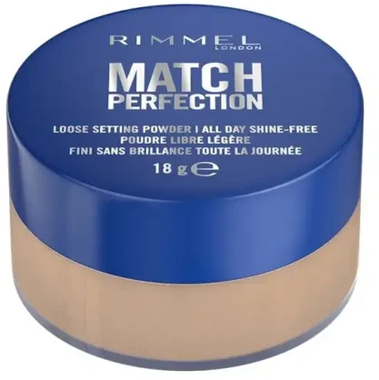 „Rimmel London Match Perfection“ fiksuojanti biri pudra, skaidri, 18 g