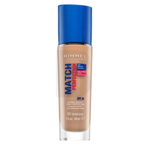 Rimmel London Match Perfection SPF20 makiažo pagrindas Moterims 30 ml, Classic Beige 201 - Cool
