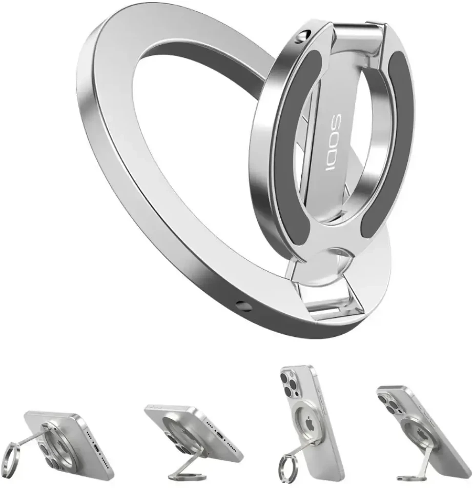 Dwustronny magnetyczny Ring Stand SODI ST04 sidabrinė