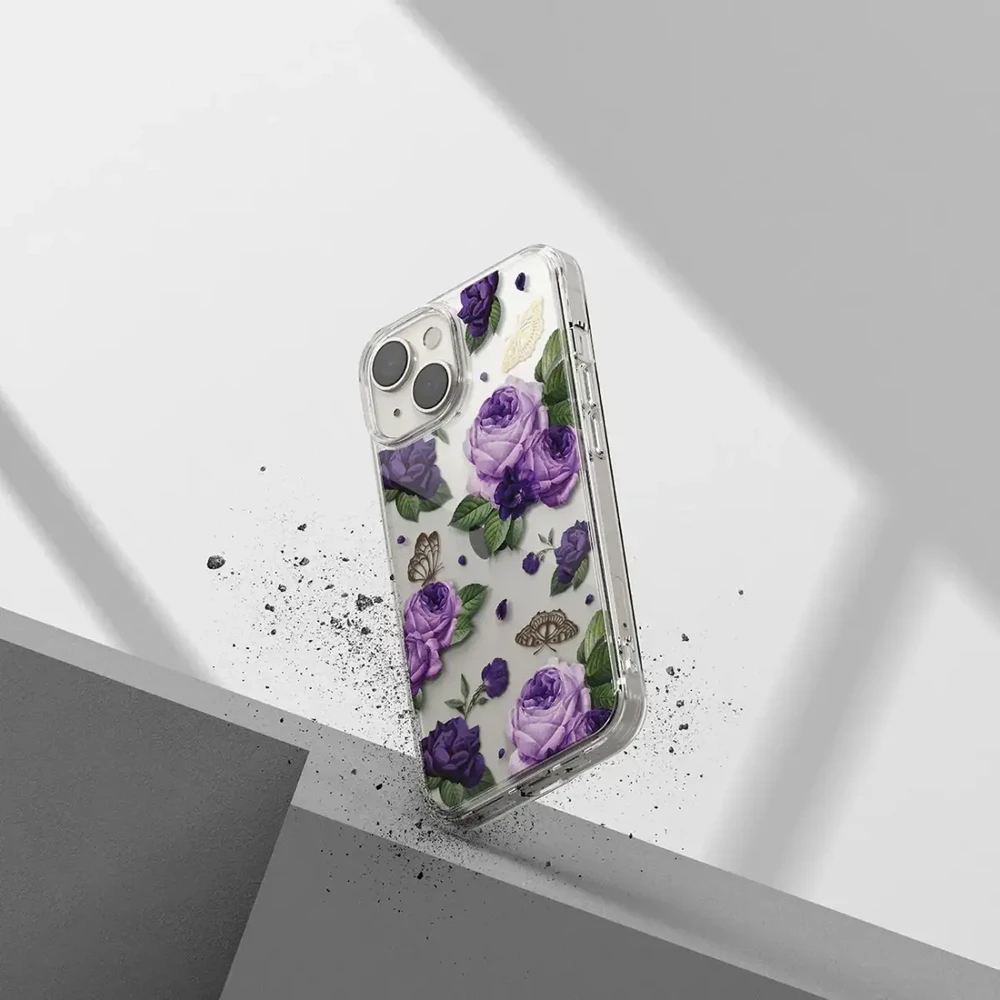 Ringke Fusion Design Armored Gel Frame Apple iPhone 14 Plus dėklas telefonui skaidrus (Violetinė rose) (FD637E29)