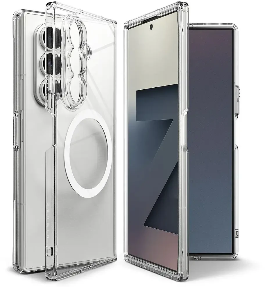 „Ringke Fusion“ magnetinis „MagSafe“ dėklas „Samsung Galaxy Z Fold 7“, skaidrus