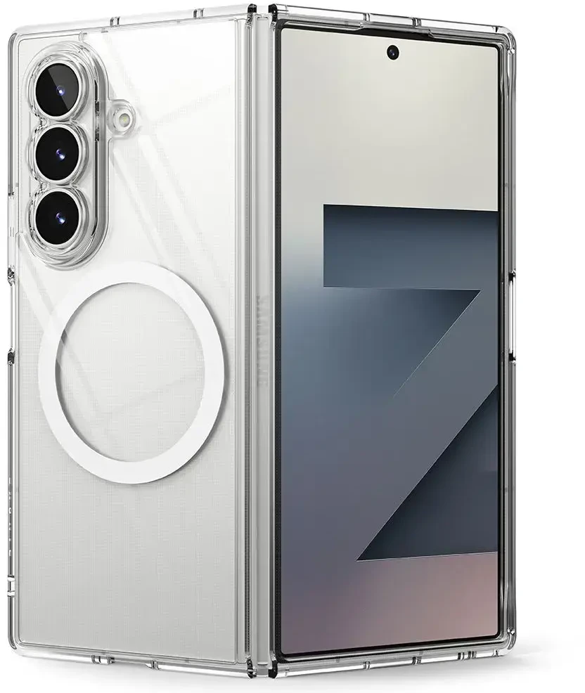 „Ringke Fusion“ magnetinis „MagSafe“ dėklas „Samsung Galaxy Z Fold 7“, skaidrus