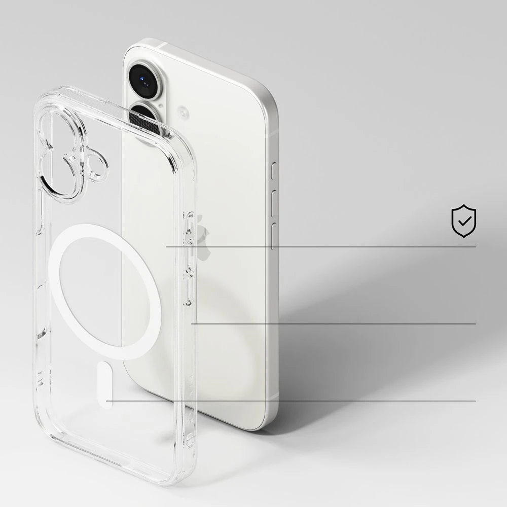 Ringke Fusion Magnetic MagSafe dėklas skirtas Apple iPhone 17 – skaidrus