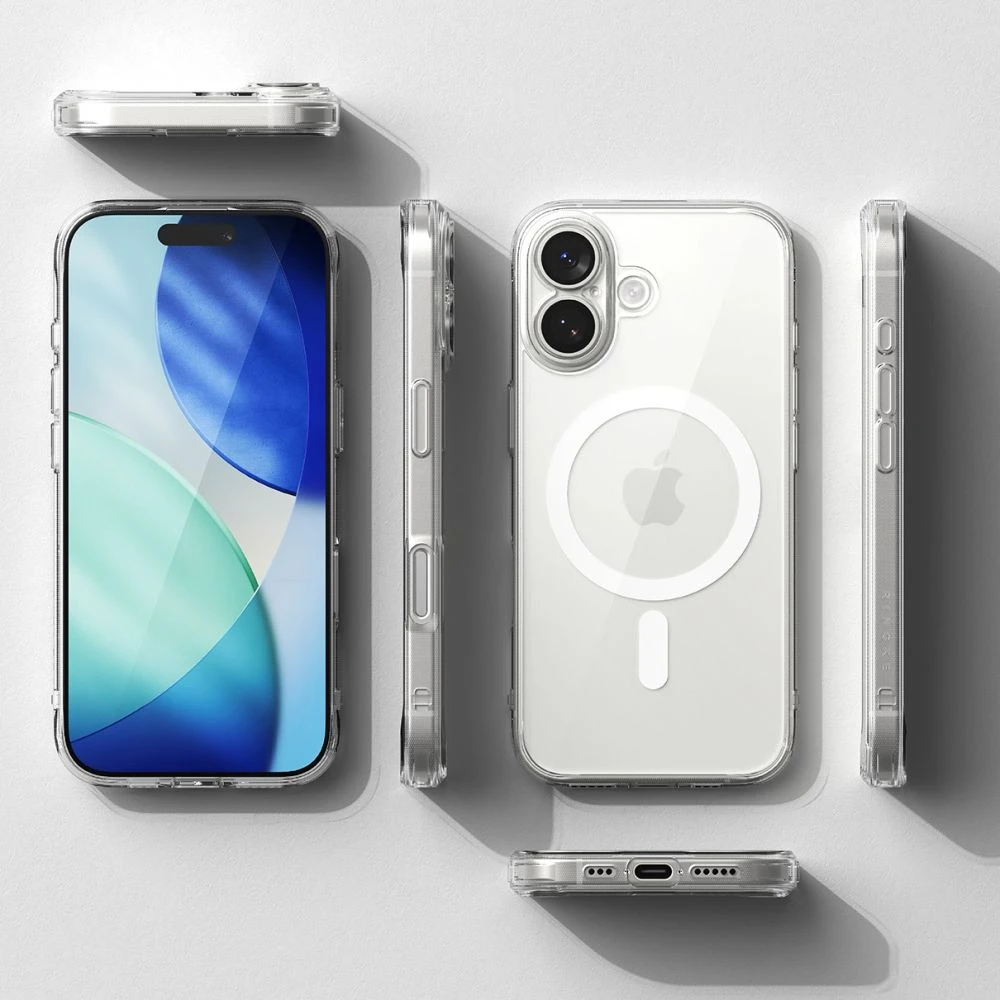 Ringke Fusion Magnetic MagSafe dėklas skirtas Apple iPhone 17 – skaidrus