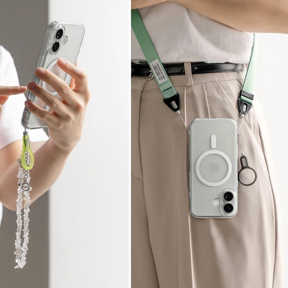 „Ringke iPhone 17“ dėklas „Fusion“ magnetinis matinis skaidrus