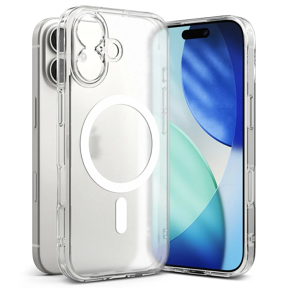 „Ringke iPhone 17“ dėklas „Fusion“ magnetinis matinis skaidrus