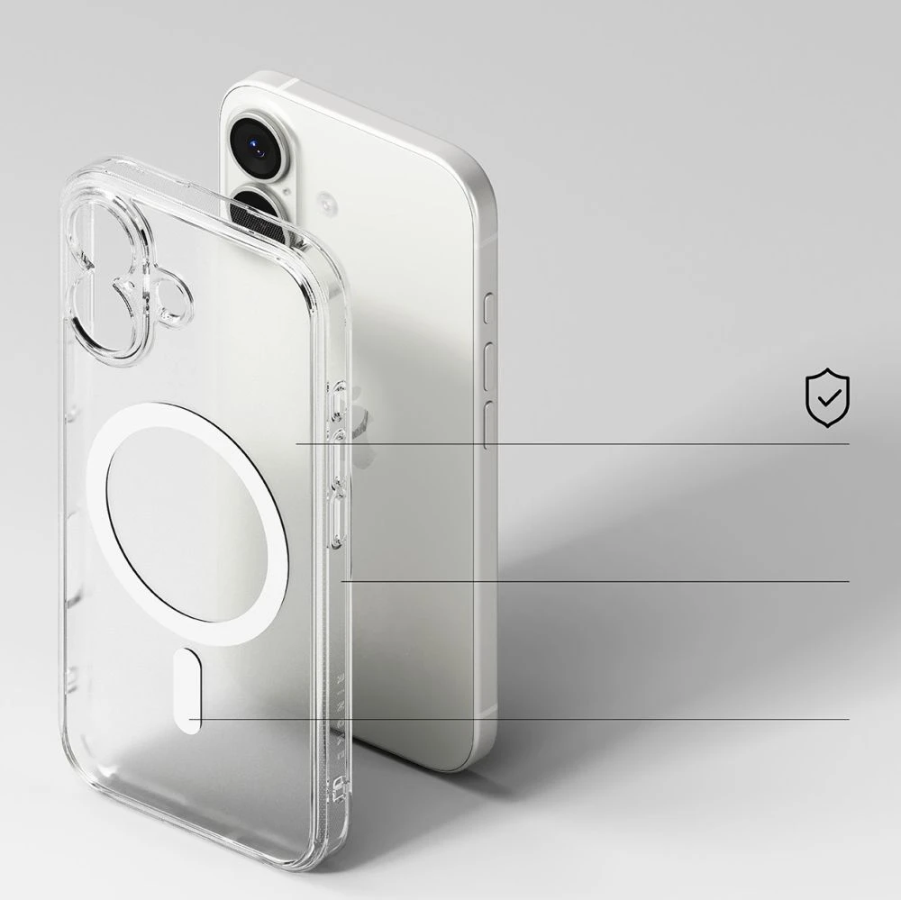 „Ringke iPhone 17“ dėklas „Fusion“ magnetinis matinis skaidrus