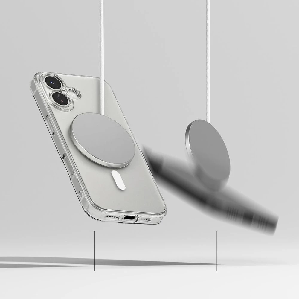 „Ringke iPhone 17“ dėklas „Fusion“ magnetinis matinis skaidrus