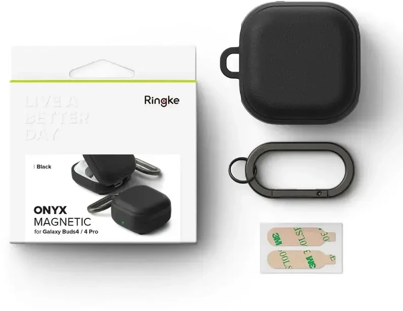 Dėklas Ringke Onyx Magnetic MagSafe Samsung Galaxy Buds 4 / 4 Pro juodos spalvos
