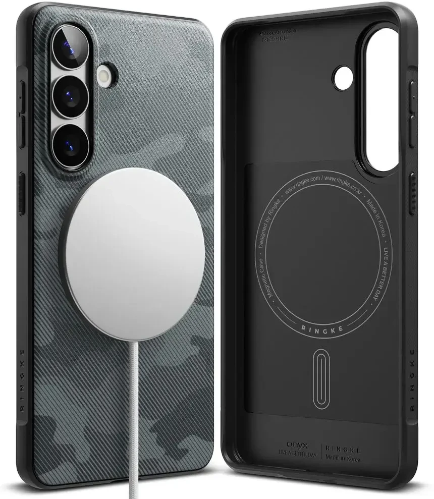 Dėklas Ringke Onyx Magnetic MagSafe Samsung Galaxy S26 Camo juodos spalvos