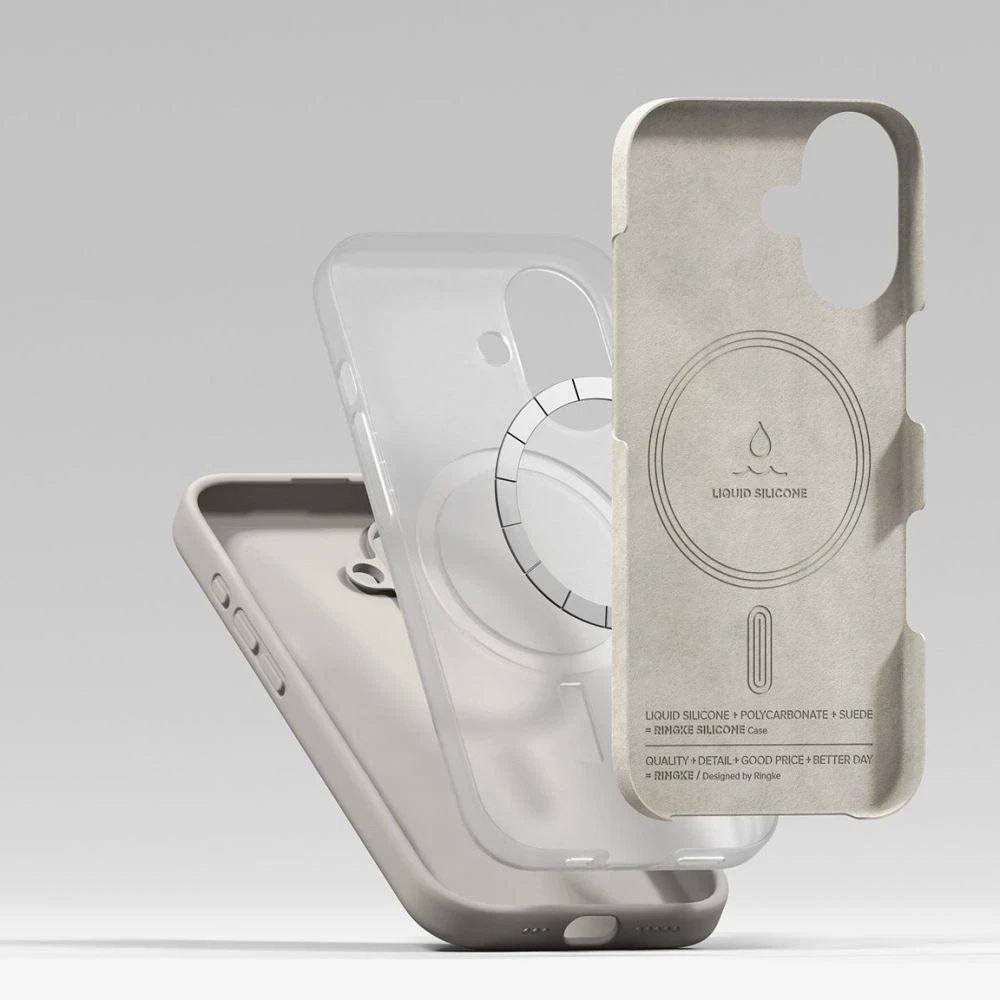 Ringke Silicone Magnetic MagSafe dėklas skirtas Apple iPhone 17 - rusvai gelsvas