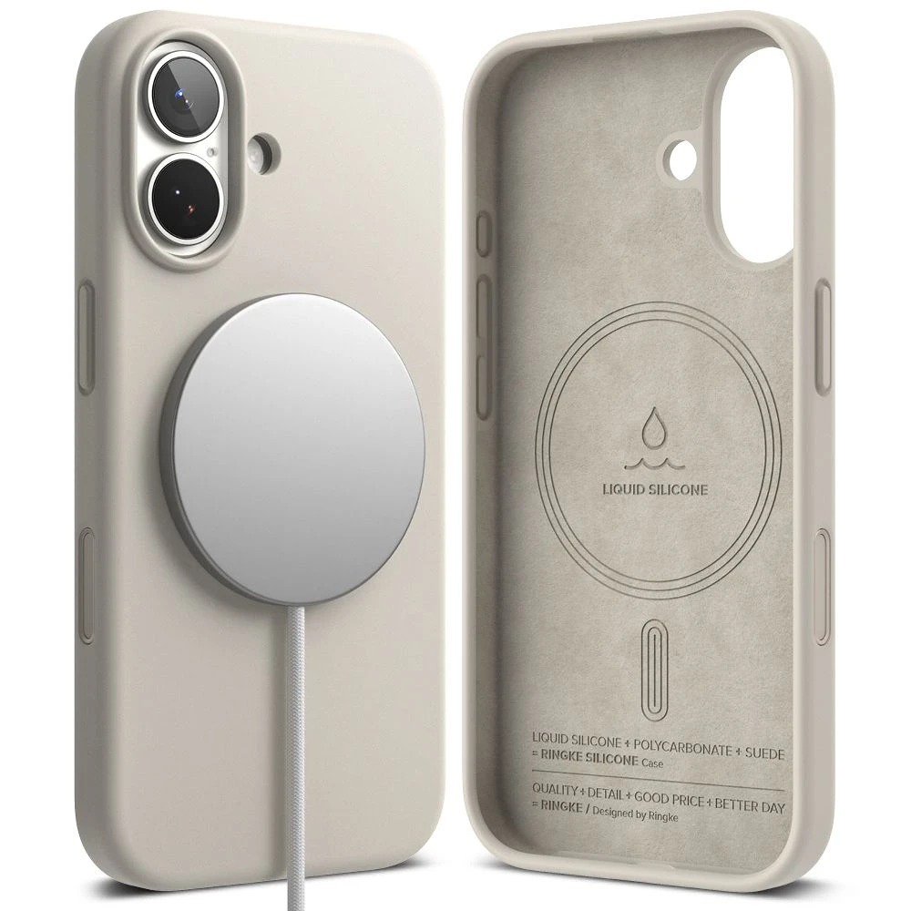 Ringke Silicone Magnetic MagSafe dėklas skirtas Apple iPhone 17 - rusvai gelsvas