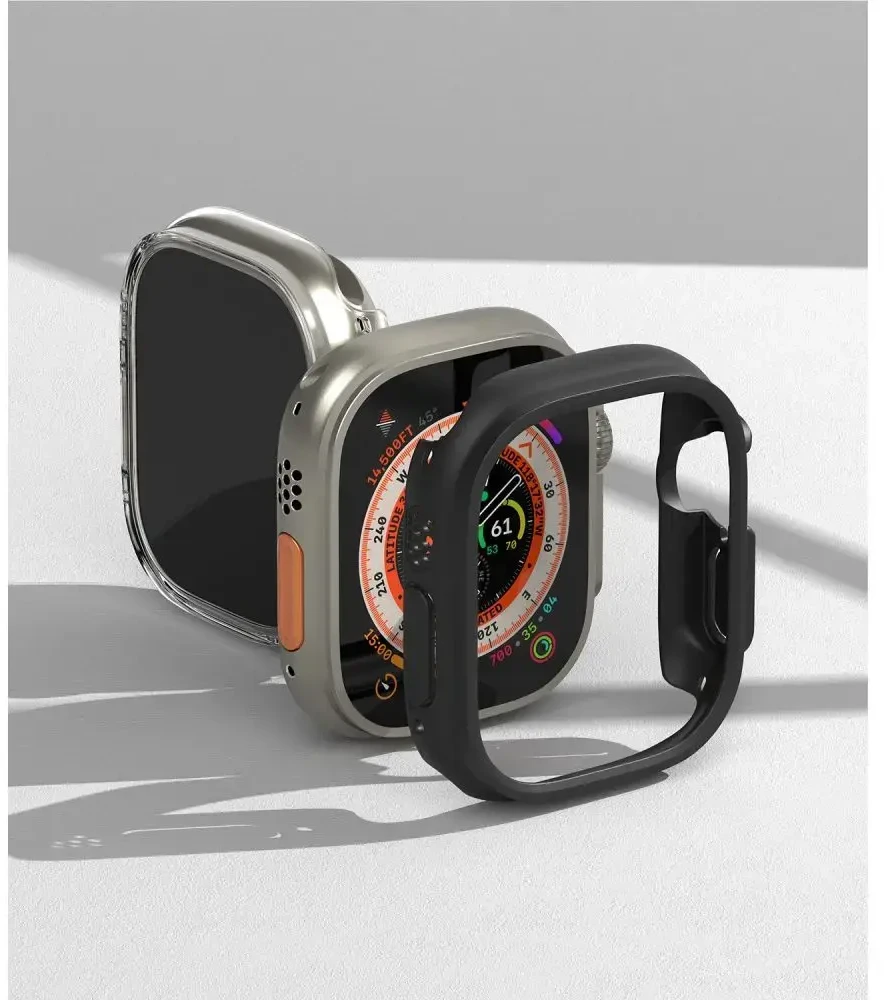 Ringke Išmaniojo laikrodžio Apple ekrano rėmelis, Skaidrus ir Juodos spalvos, 49mm, 2vnt.