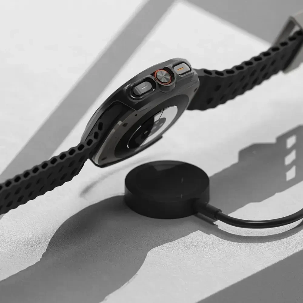 Ringke Plonas ir grūdintas stiklas išmaniojo laikrodžio dėklas Samsung Galaxy Watch Ultra (47 mm) | su įmontuotu stiklu | juodas