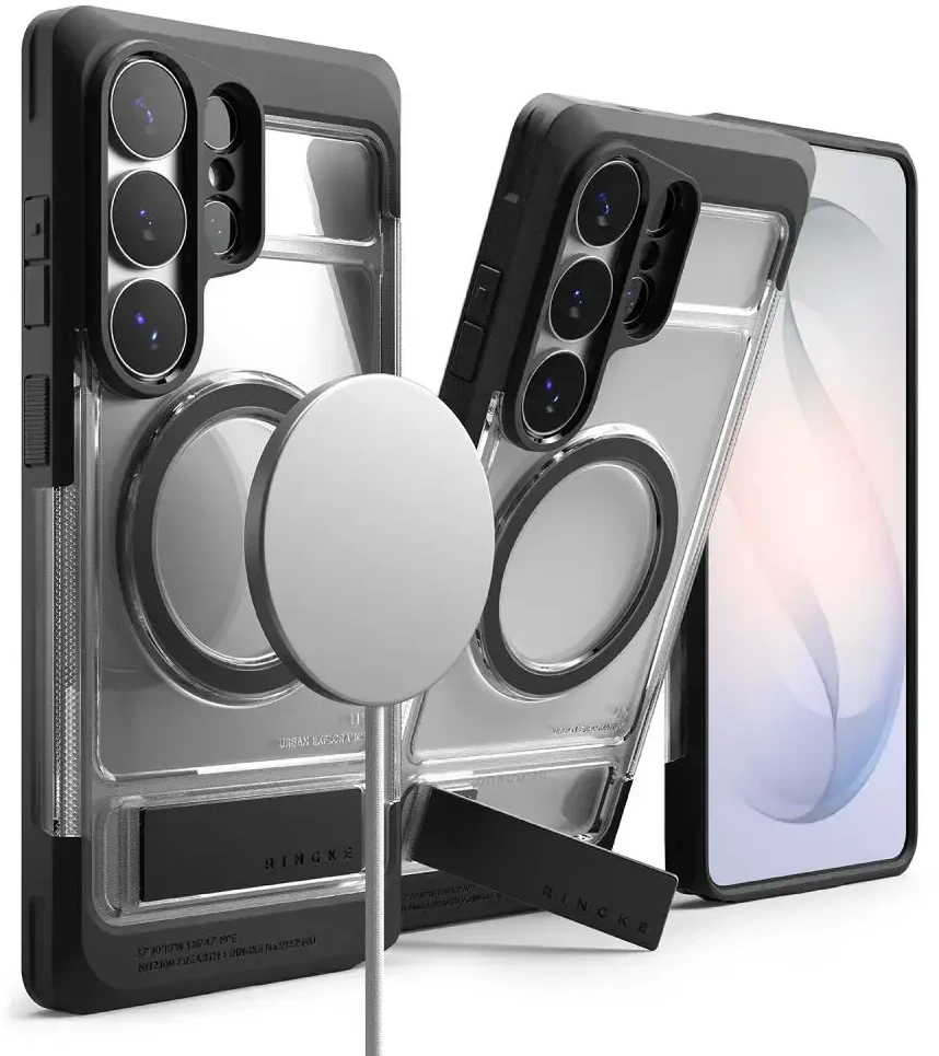 Dėklas Ringke UX Magnetic MagSafe Samsung Galaxy S26 Ultra skaidrus