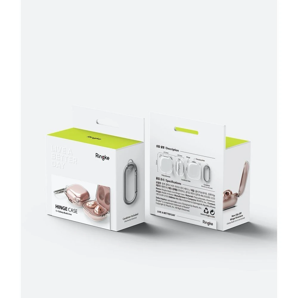 Dėklas ausinėms Samsung Galaxy Buds Live / Pro Ringke Hinge Clear skaidrus