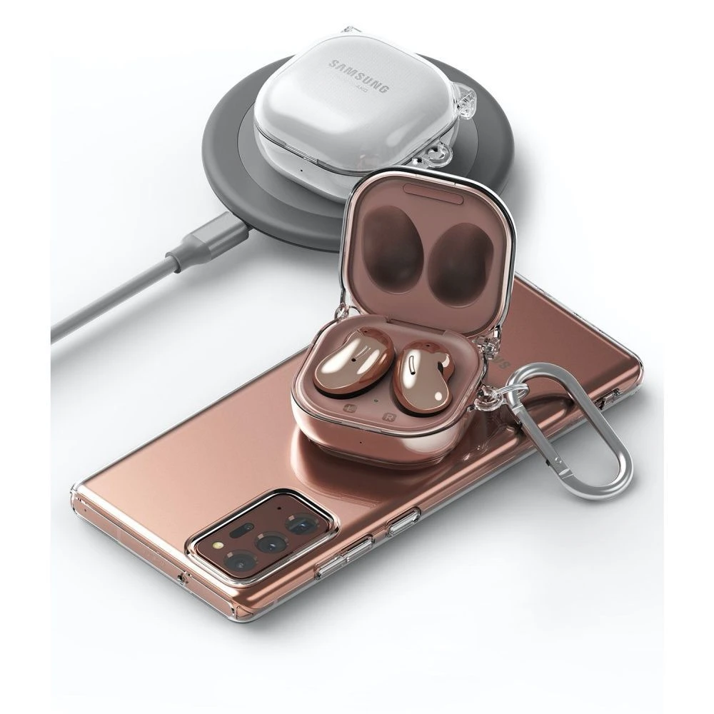Dėklas ausinėms Samsung Galaxy Buds Live / Pro Ringke Hinge Clear skaidrus