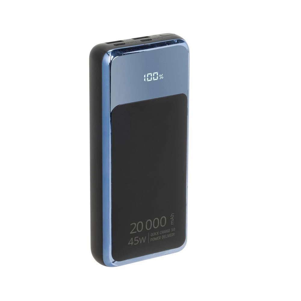 RIVACASE Power Bank 20000 mAh QC/PD 45W LCD for Nešiojamas kompiuteris Juodas
