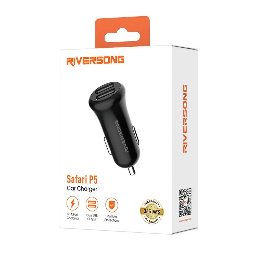 Automobilinis įkroviklis su 2 USB jungtimis Riversong Safari P5
