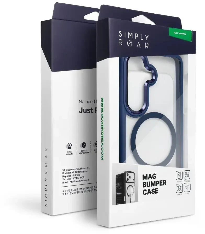 ROAR MAG BUMPER dėklas, suderinamas su „MagSafe“, skirtas SAMSUNG S26, mėlynas