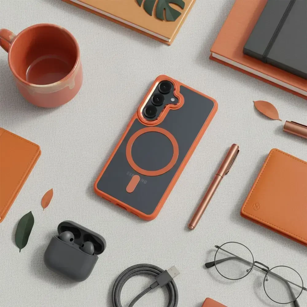 Dėklas ROAR futerał MAG BUMPER kompatybilny su MagSafe do SAMSUNG S26 Ultra oranžinė