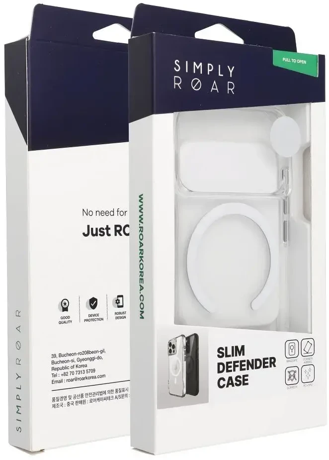 ROAR dėklas SLIM DEFENDER, suderinamas su „MagSafe“, skirtas IPHONE 16 Pro Max, skaidrus