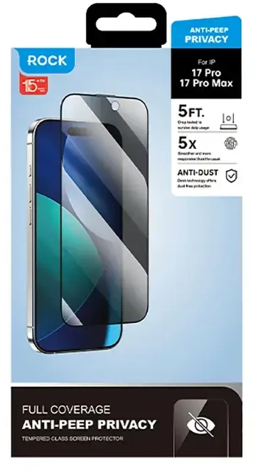 Rock Apsauginis stiklas Privacy Full-coverage Anti-static skirtas Apple iPhone 17 Pro