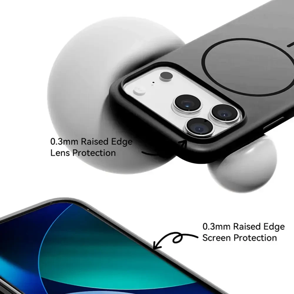 Rock Armor Matte Magnetic Series dėklas skirtas Apple iPhone 17 Pro Max juodos spalvos