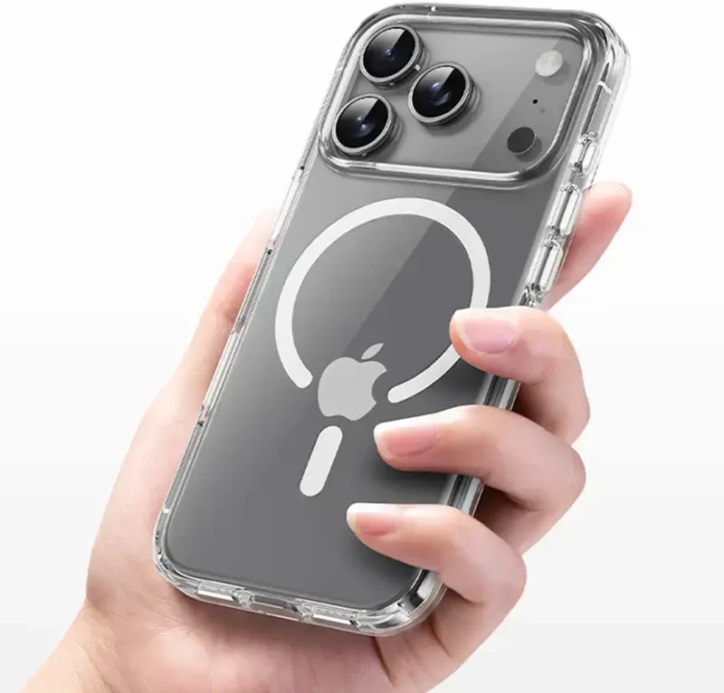 Rock Crystal Shield Series Magnetic dėklas skirtas Apple iPhone 17 Pro Max skaidrus