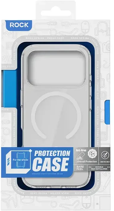 Rock Crystal Shield Series Magnetic dėklas skirtas Apple iPhone 17 Pro Max skaidrus