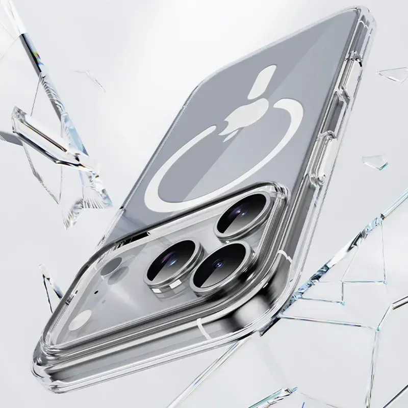 Rock Crystal Shield Series Magnetic dėklas skirtas Apple iPhone 17 Pro Max skaidrus