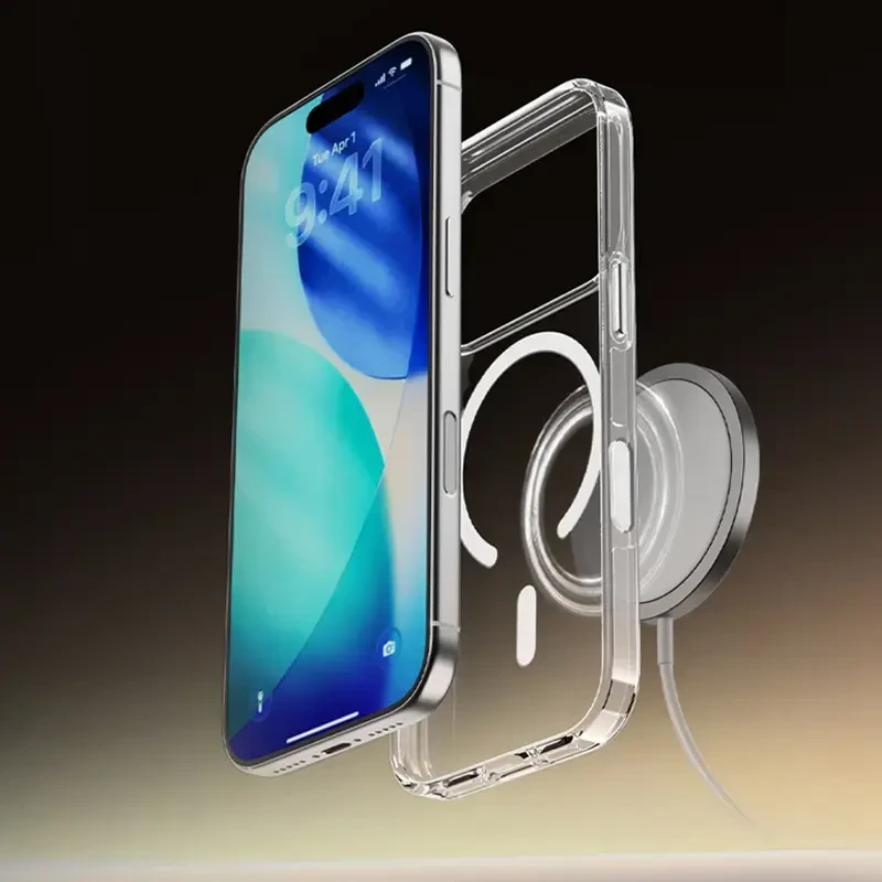 Rock Crystal Shield Series Magnetic dėklas skirtas Apple iPhone 17 Pro Max skaidrus