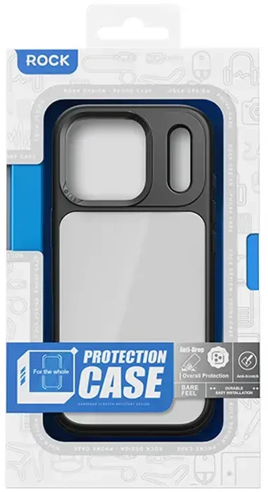Rock dėklas Guard Lens Protection Series skirtas Apple iPhone 17 skaidrus-juodas