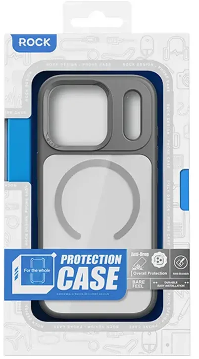Rock Guard Lens Protection Series Magnetic dėklas skirtas Apple iPhone 17 Air skaidrus-juodos spalvos
