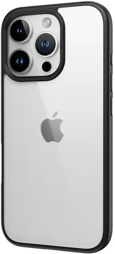 Rock Guard Series dėklas skirtas Apple iPhone 16 Pro Max skaidrus-juodos spalvos