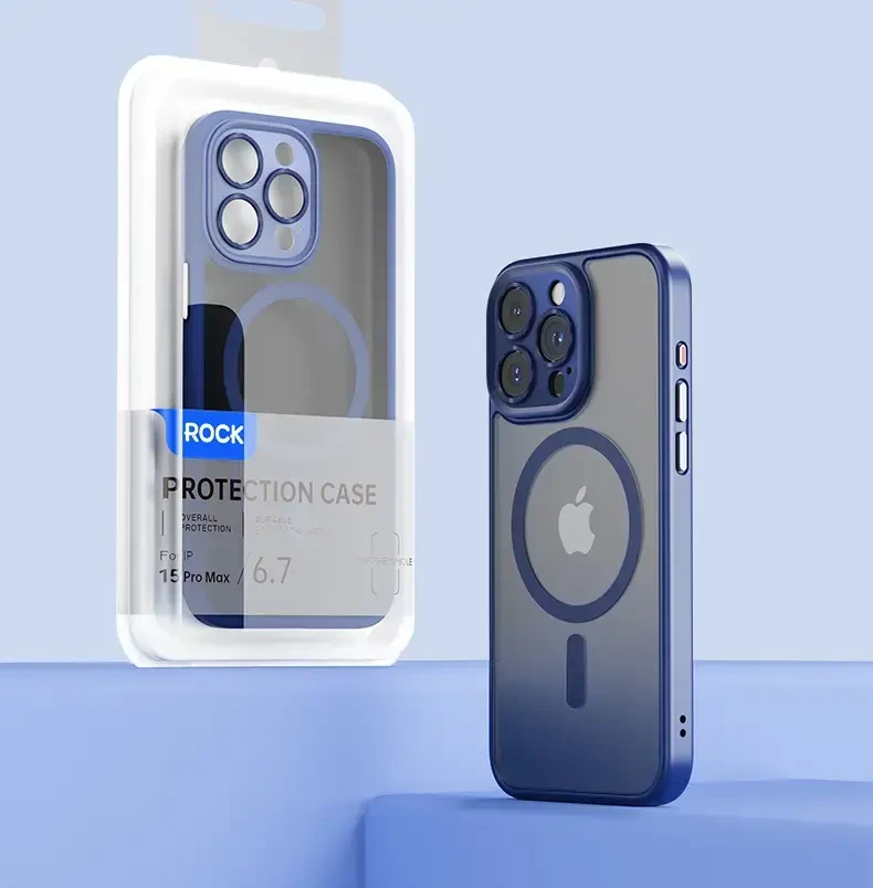 Rock Guard Touch Matte Series Magnetic dėklas skirtas Apple iPhone 15 Plus juodos spalvos