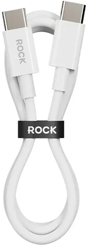 Rock kabelis P8 Basic Series – Type C į Type C – PD 60W 3A 1 metras baltos spalvos