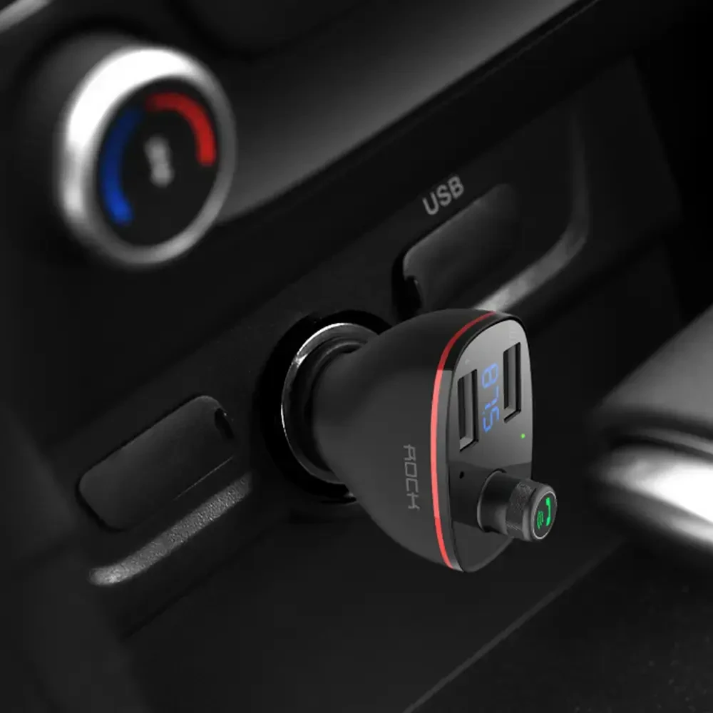 Rock Transmiter FM B300 MP3, Bluetooth - 2xUSB - juodos spalvos