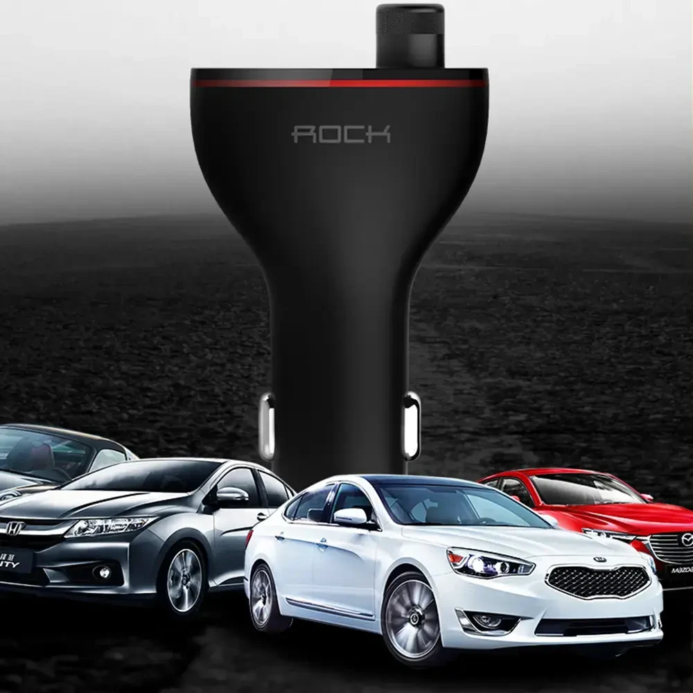 Rock Transmiter FM B300 MP3, Bluetooth - 2xUSB - juodos spalvos