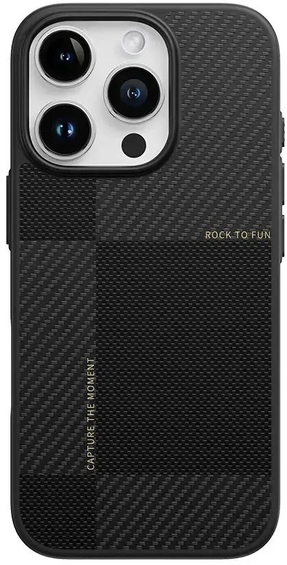 Rock Ultra Thin Aramid Fiber Kevlar 600D dėklas skirtas iPhone 16 Pro Max juodos spalvos