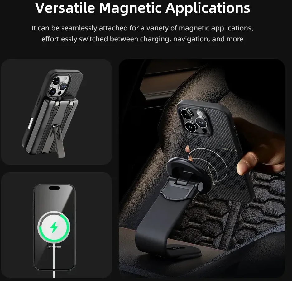 Rock Ultra Thin Aramid Fiber Kevlar 600D dėklas skirtas Apple iPhone 16 Pro juodos spalvos
