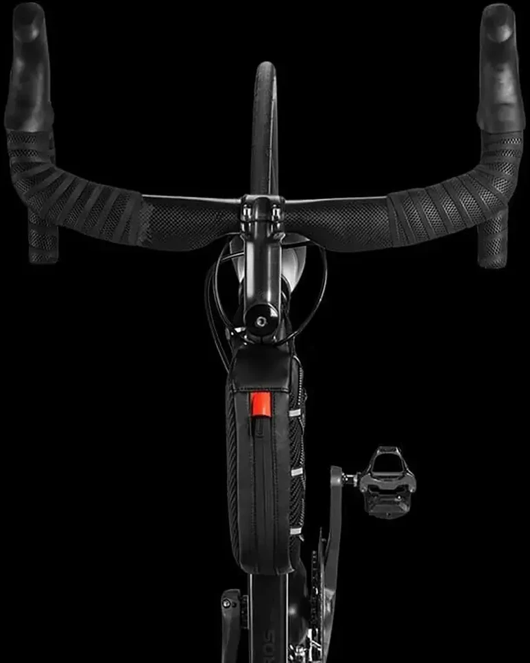 Rockbros 039BK bicycle frame bag 1 l with braid – juodos spalvos