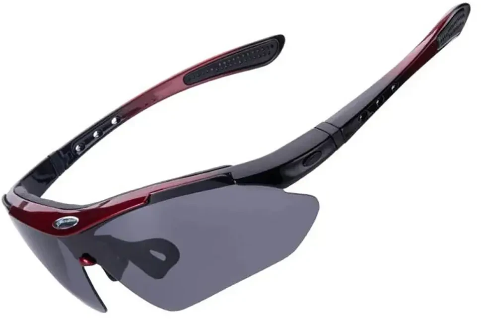 Rockbros 10141 photochromic UV400 dviratininko akiniai – raudonos spalvos