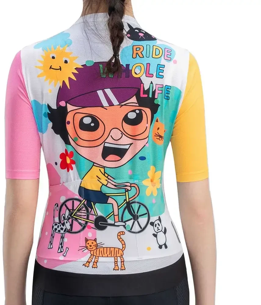 Rockbros 15210005003 S Women's Cycling Jersey with Print - Baltas