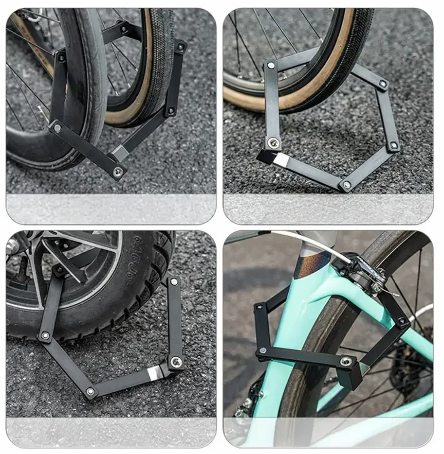 Rockbros 32140003001 sulankstoma dviračio spyna su raktu ir rankena, 68 cm - juodas