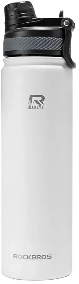 Rockbros 35210029006 terminis dviračio butelis gėrimams 650 ml – baltas