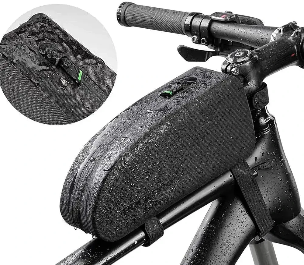 Rockbros AS-019 bicycle frame bag waterproof 1.5 l – juodos spalvos
