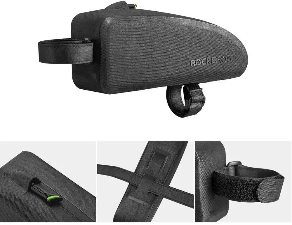 Rockbros AS-019 bicycle frame bag waterproof 1.5 l – juodos spalvos